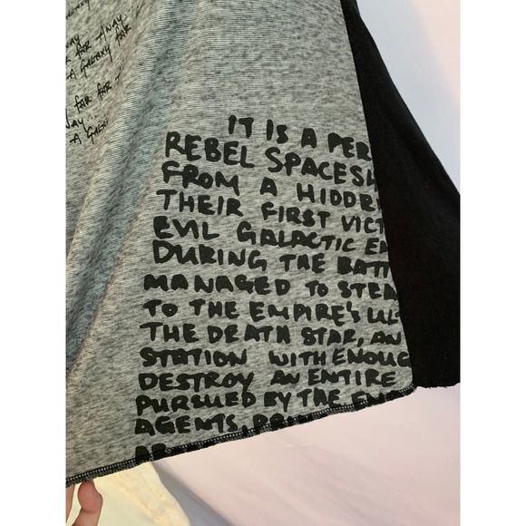 Star Wars Embellished Pocket Girls Large 10-12 Black/Gray - Picture 5 of 8